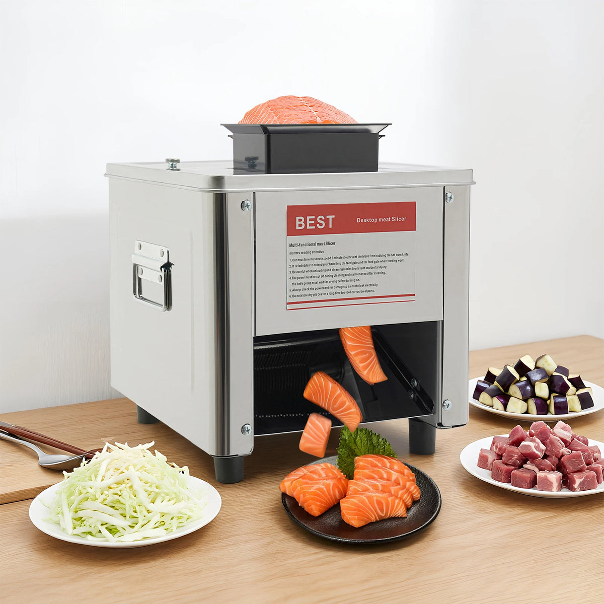 Home Meat Slicer| 2.5mm/10mm Blade Meat Slicer Grinder| Multifunction Electric Meat Cutting Machine