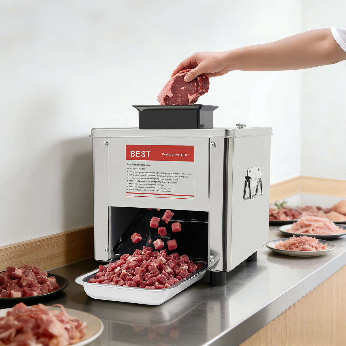 Home Meat Slicer| 2.5mm/10mm Blade Meat Slicer Grinder| Multifunction Electric Meat Cutting Machine