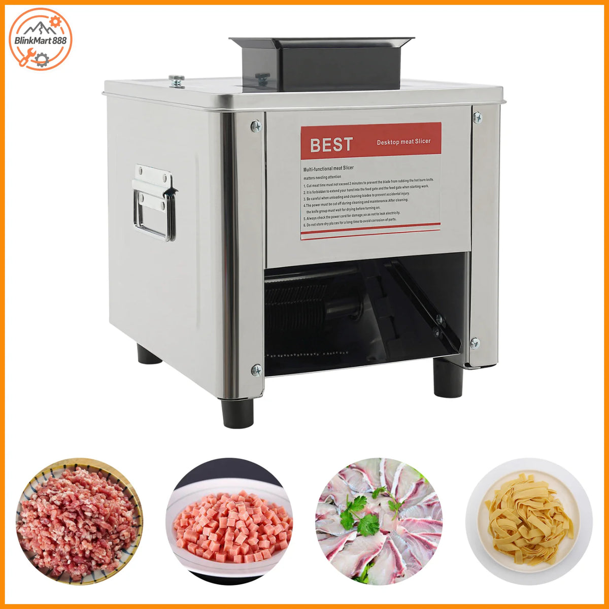 Home Meat Slicer| 2.5mm/10mm Blade Meat Slicer Grinder| Multifunction Electric Meat Cutting Machine